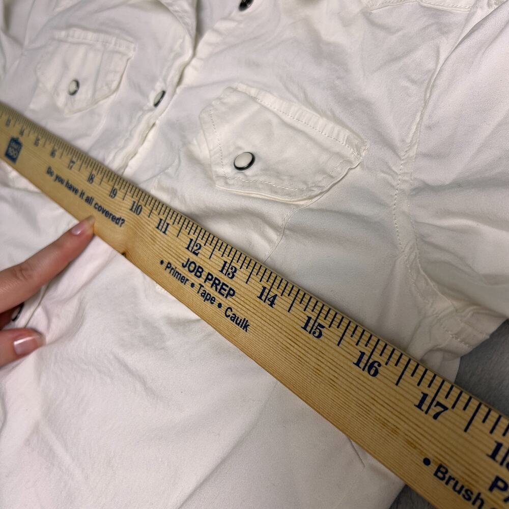 Nina Leonard Shirt Dress Womens S White Pearl Snap Western Base Layer Minimalist - Picture 6 of 8